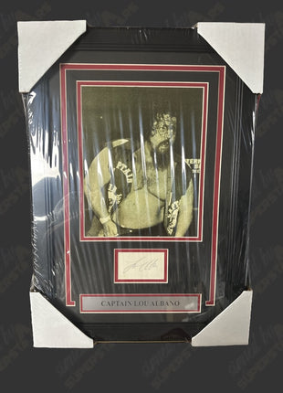 Captain Lou Albano signed Framed Plaque