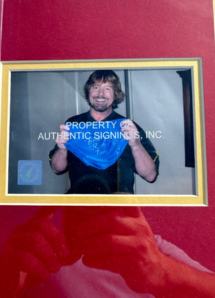 Hulk Hogan signed Photo & Rowdy Roddy Piper signed Replica Tights Framed Plaque