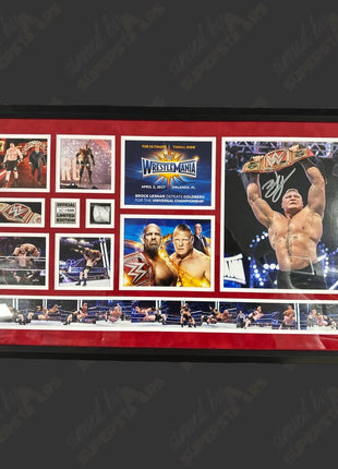 Brock Lesnar signed WrestleMania Framed Plaque