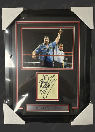 Placa enmarcada con doble firma de Big Boss Man y Bubba Rogers (con Beckett)
