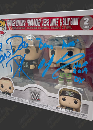 Road Dogg & Billy Gunn dual signed New Age Outlaws WWE Funko POP Figure 2pack