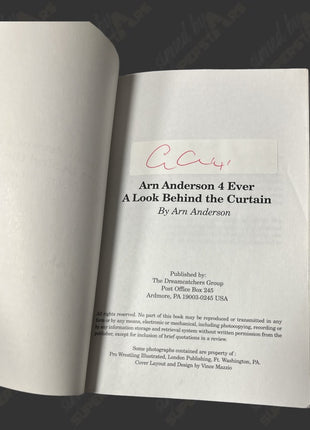 Arn Anderson signed A Look Behind the Curtain Book