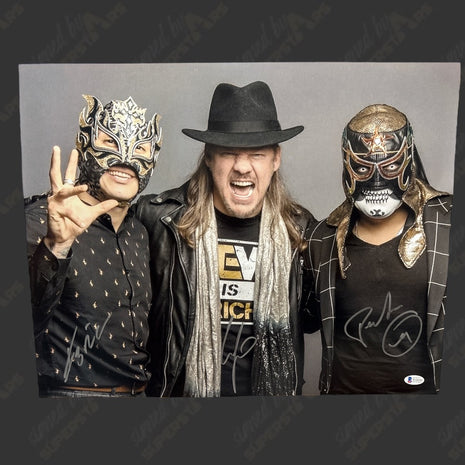 Chris Jericho, Fenix & Pentagon triple signed 16x20 Photo (w/ Beckett)