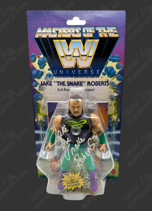 Jake Roberts signed WWE Masters of the Universe Action Figure