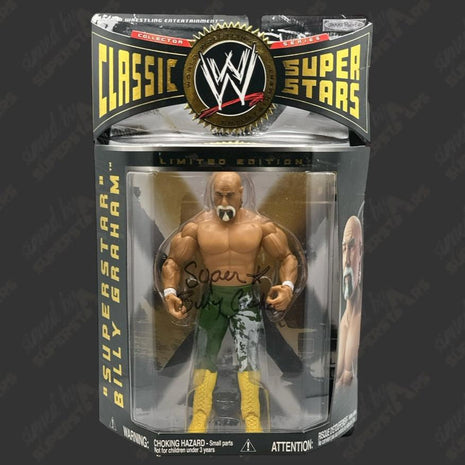 Superstar Billy Graham signed WWE Jakks Classic Superstars Action Figure