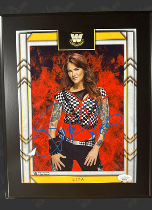 Lita signed WWE Wood Plaque (w/ JSA)