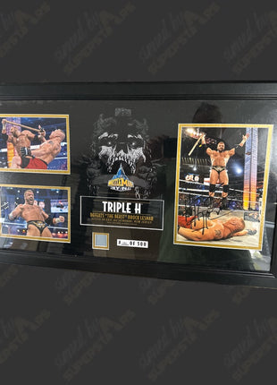 Triple H signed WrestleMania Framed Plaque