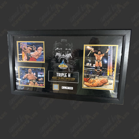 Triple H signed WrestleMania Framed Plaque