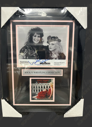 Wendi Richter & Cyndi Lauper dual signed Framed Plaque