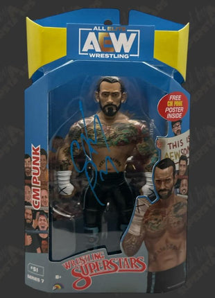 CM Punk signed AEW Wrestling Superstars Action Figure
