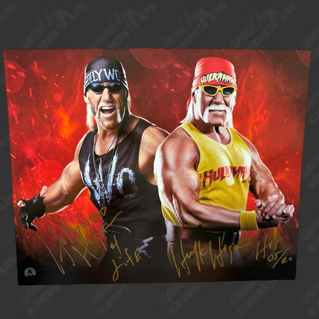 Hulk Hogan y Hollywood Hogan firmaron dos fotografías de 16 x 20 (con certificado de autenticidad de Hogan)