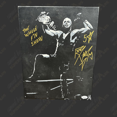 Rob Van Dam signed 11x14 Hand Painted Canvas Art (w/ JSA)