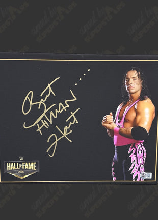 Bret Hart signed 11x14 Printed Canvas (w/ Beckett)