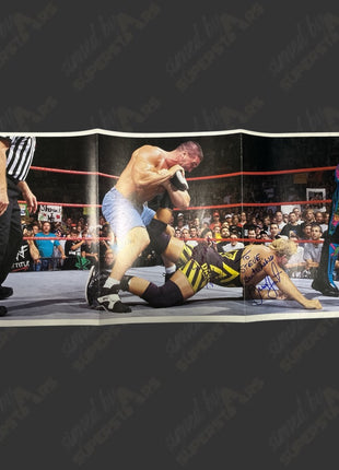 Owen Hart & Ken Shamrock dual signed Magazine Poster (w/ JSA)