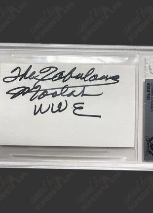 Fabulous Moolah signed Index Card (w/ Beckett)