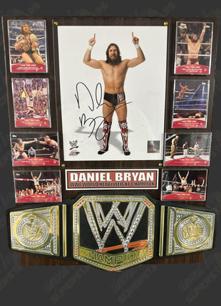 Daniel Bryan signed Wood Plaque with Belt