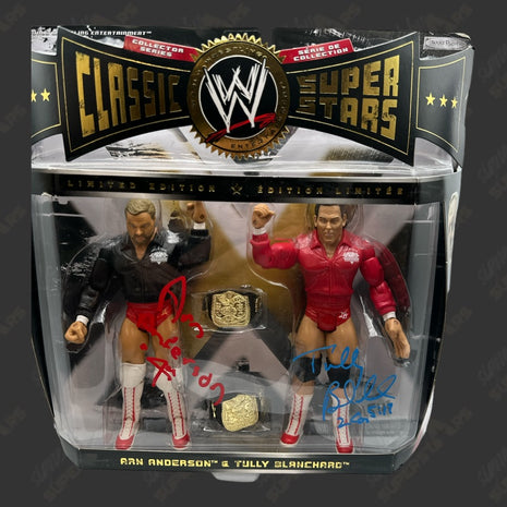 Tully Blanchard & Arn Anderson dual signed WWE Jakks Classic Superstars Action Figure 2-pack