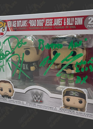 Road Dogg & Billy Gunn dual signed New Age Outlaws WWE Funko POP Figure 2pack