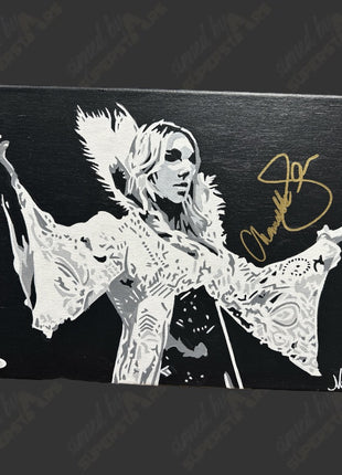 Charlotte Flair signed 12x16 Hand Painted Canvas Art (w/ JSA)