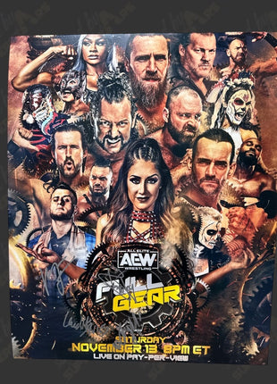 Photo AEW Full Gear 16x20 signée par MJF, Jamie Hayter, Jungle Boy et Luchasaurus