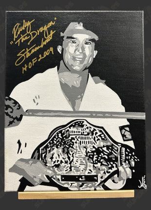 Ricky Steamboat signed 11x14 Hand Painted Canvas Art