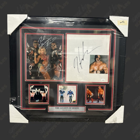 Road Warriors Hawk, Animal & Sunny signed Framed Plaque (w/ JSA)