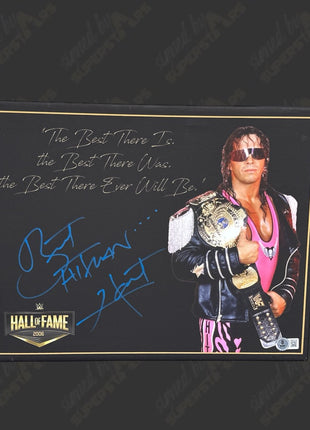 Bret Hart signed 11x14 Printed Canvas (w/ Beckett)