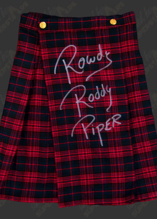 Rowdy Roddy Piper worn outfit from CBS 1985 All-Star Rock N Westling & signed Kilt