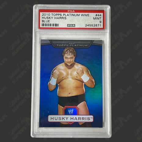 Husky Harris 2010 Topps Platinum Blue WWE #161/199 Trading Card (w/ PSA 9)