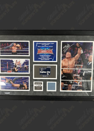 Brock Lesnar signed WrestleMania Framed Plaque