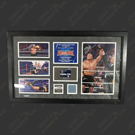 Brock Lesnar signed WrestleMania Framed Plaque