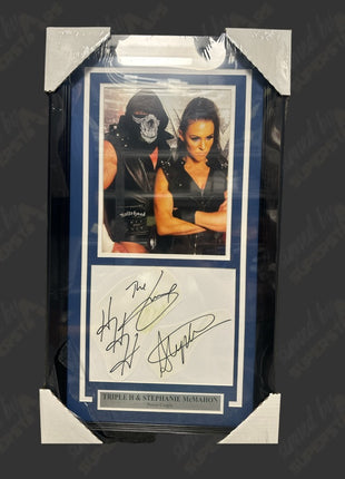 Stephanie McMahon & Triple H dual signed Framed Plaque