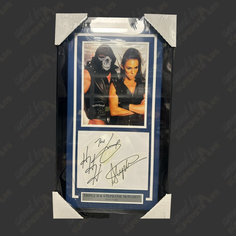 Stephanie McMahon & Triple H dual signed Framed Plaque