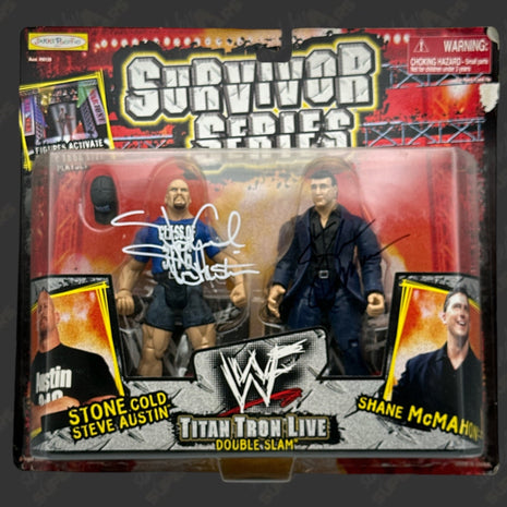 Stone Cold Steve Austin & Shane McMahon dual signed WWF Survivor Series Action Figure