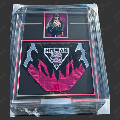 Bret Hart signed Replica Tights Framed Plaque (w/ Beckett)