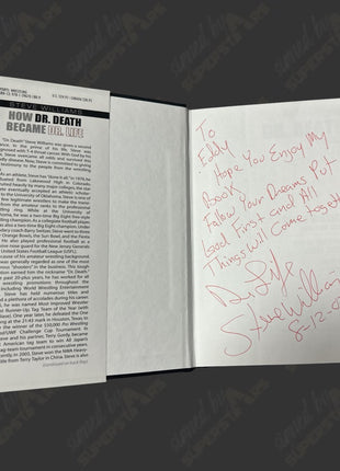 Dr Death Steve Williams signed How Dr Death became Dr. Life Book (To Eddy)
