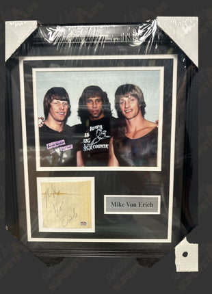 Mike Von Erich signed Framed Plaque (w/ PSA)