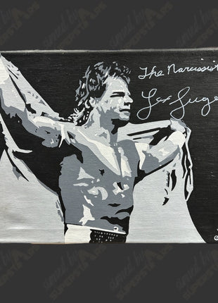 Lex Luger signed 11x14 Hand Painted Canvas Art