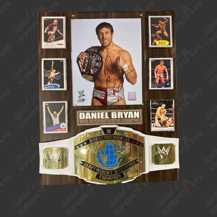 Daniel Bryan signed Wood Plaque with Belt – Signed By Superstars
