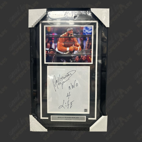 Hulk Hogan signed Sikishi Board Framed Plaque (w/ Hogans COA)
