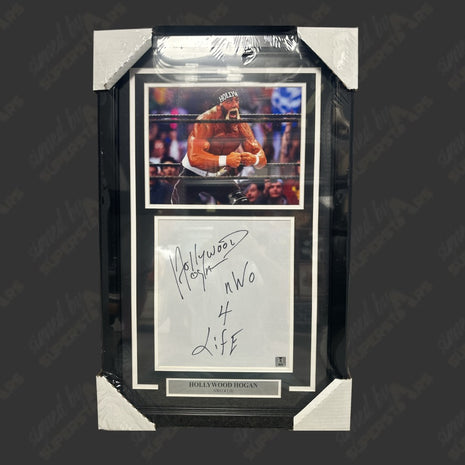 Placa enmarcada de Sikishi Board firmada por Hulk Hogan (con certificado de autenticidad de Hogan)