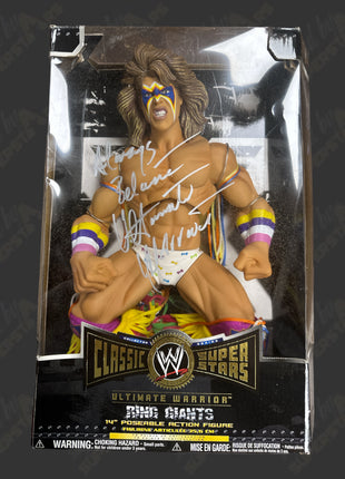 Ultimate Warrior signed WWE Jakks Classic Superstars Ring Giants Action Figure