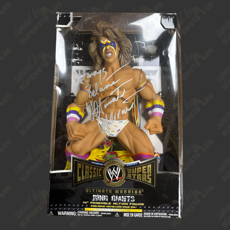 Ultimate Warrior signed WWE Jakks Classic Superstars Ring Giants Action Figure