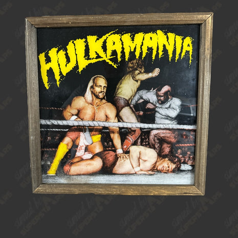 Vintage Hulkamania Framed Mirror (Un-signed)
