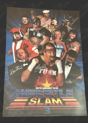 Multi-signed WrestleSlam 3- 24x32 Event Poster