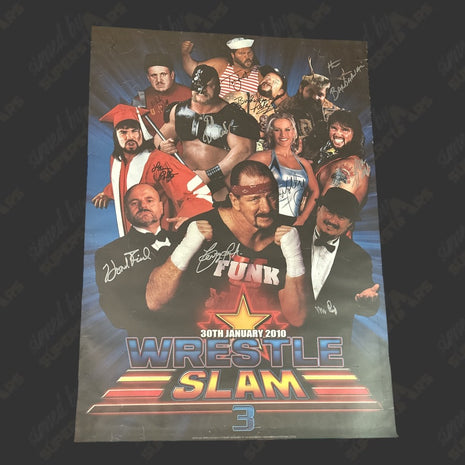 Multi-signed WrestleSlam 3- 24x32 Event Poster