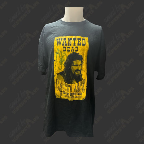 Cactus Jack signed Wanted Dead Tshirt (Size: 2XL)