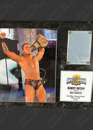 Randy Orton signed Wrestlemania XXIV Wood Plaque