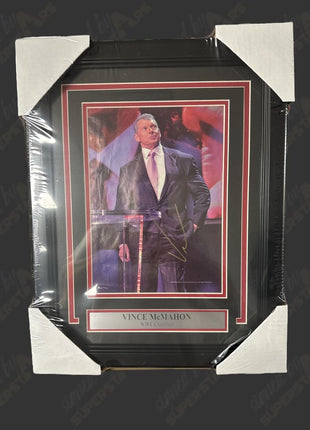 Vince McMahon signed Framed Plaque