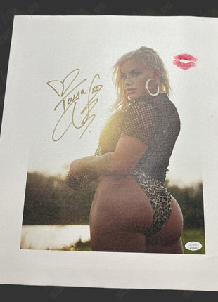 Taya Valkyrie signed & kissed 16x20 Canvas (w/ JSA)